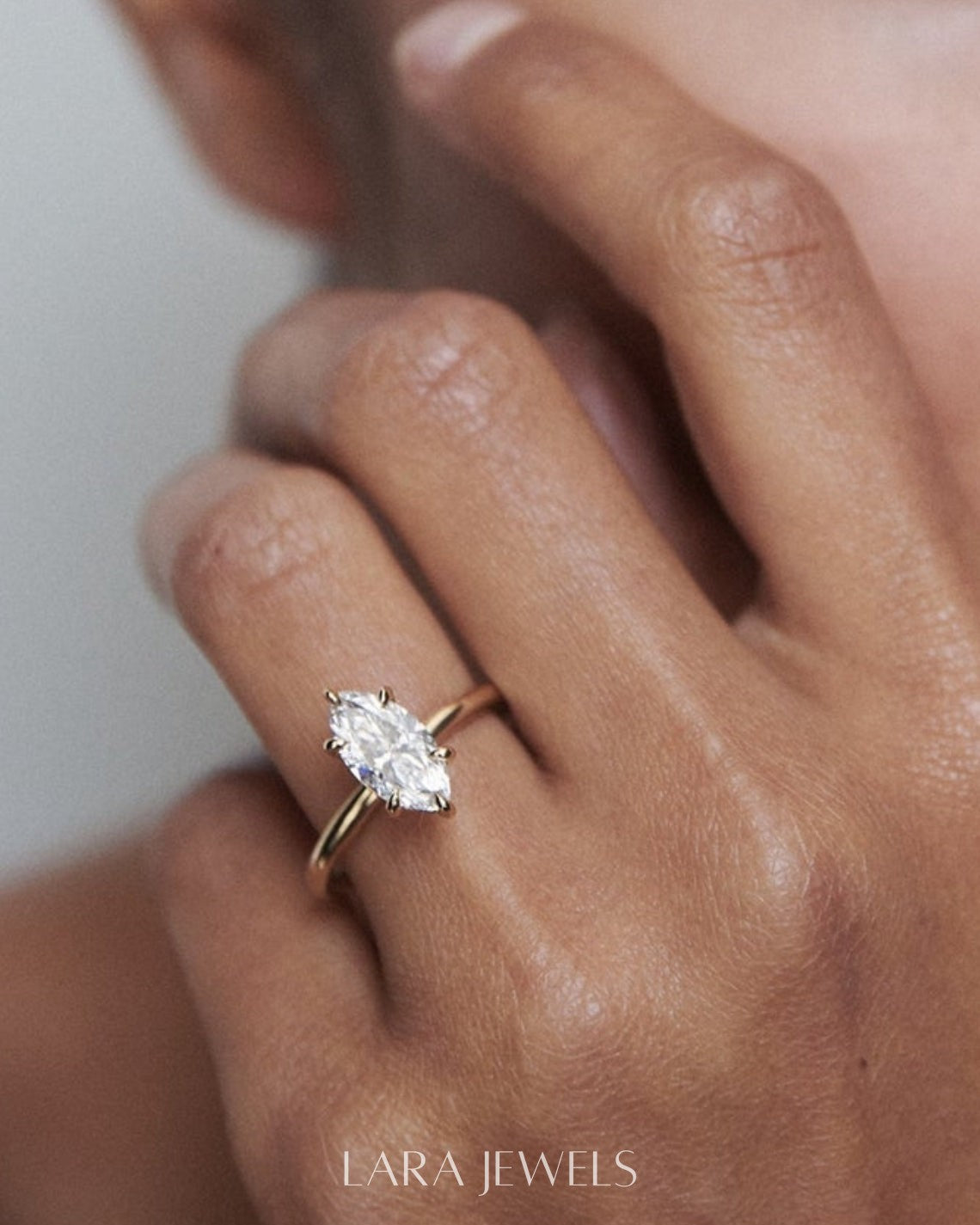 1.0- 3.50 CT Marquise Lab Grown Diamond Solitaire Engagement Ring