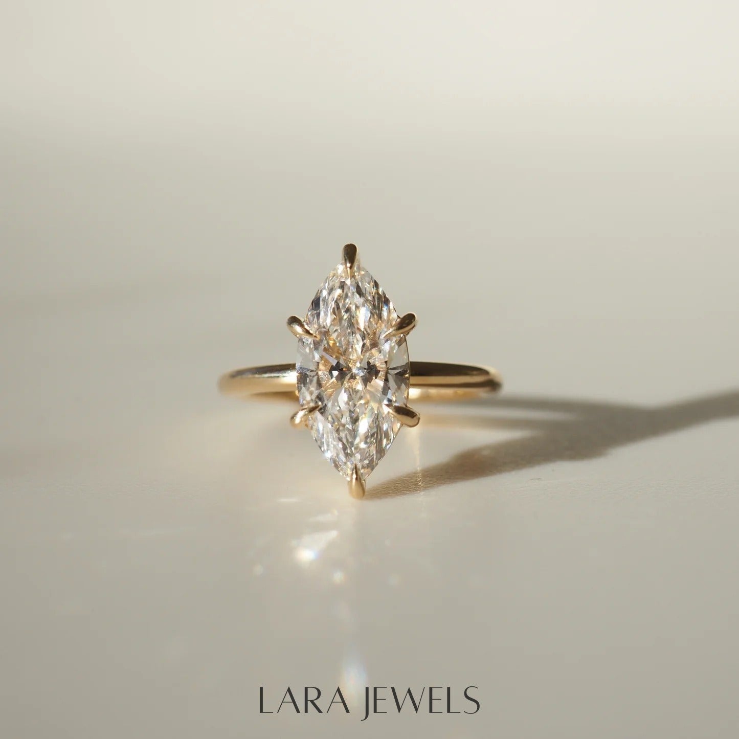 1.0- 3.50 CT Marquise Lab Grown Diamond Solitaire Engagement Ring