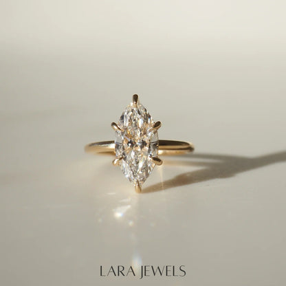 1.0- 3.50 CT Marquise Lab Grown Diamond Solitaire Engagement Ring