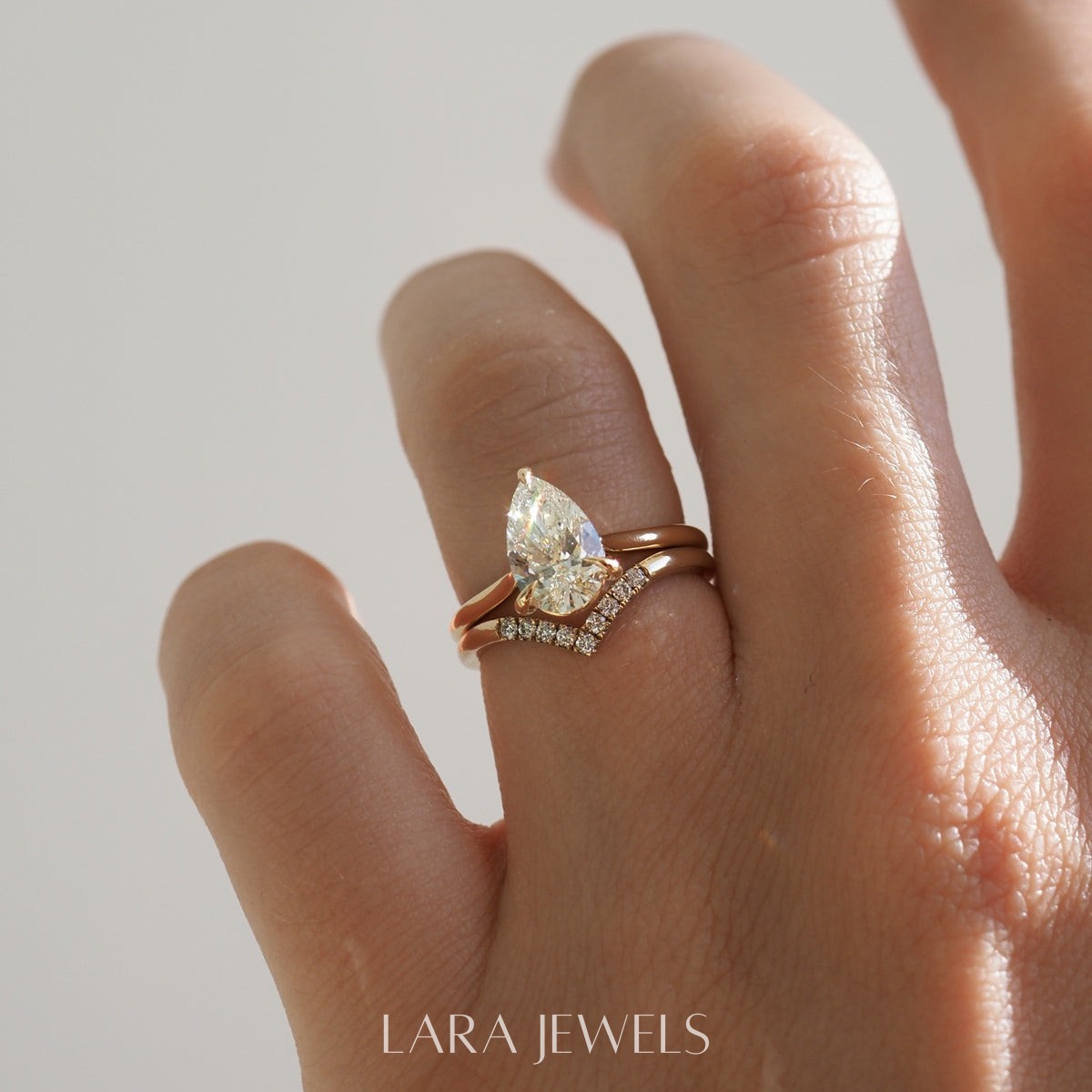 1.5 - 3.0 CT Pear Lab Grown Diamond Solitaire Engagement Ring