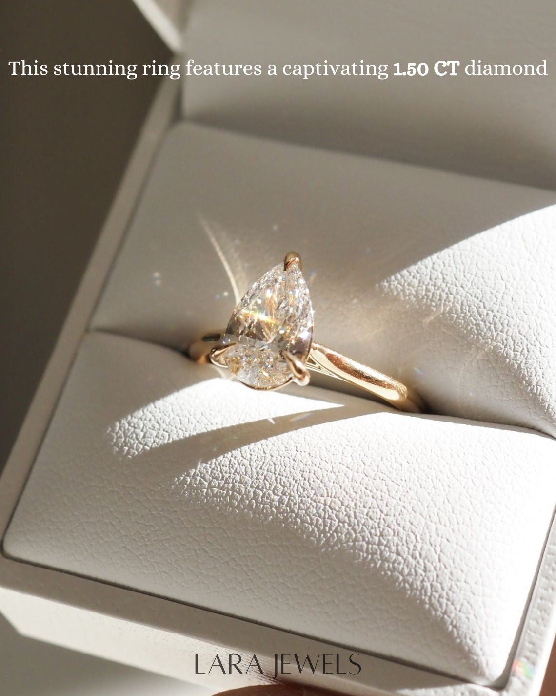 1.5 - 3.0 CT Pear Lab Grown Diamond Solitaire Engagement Ring