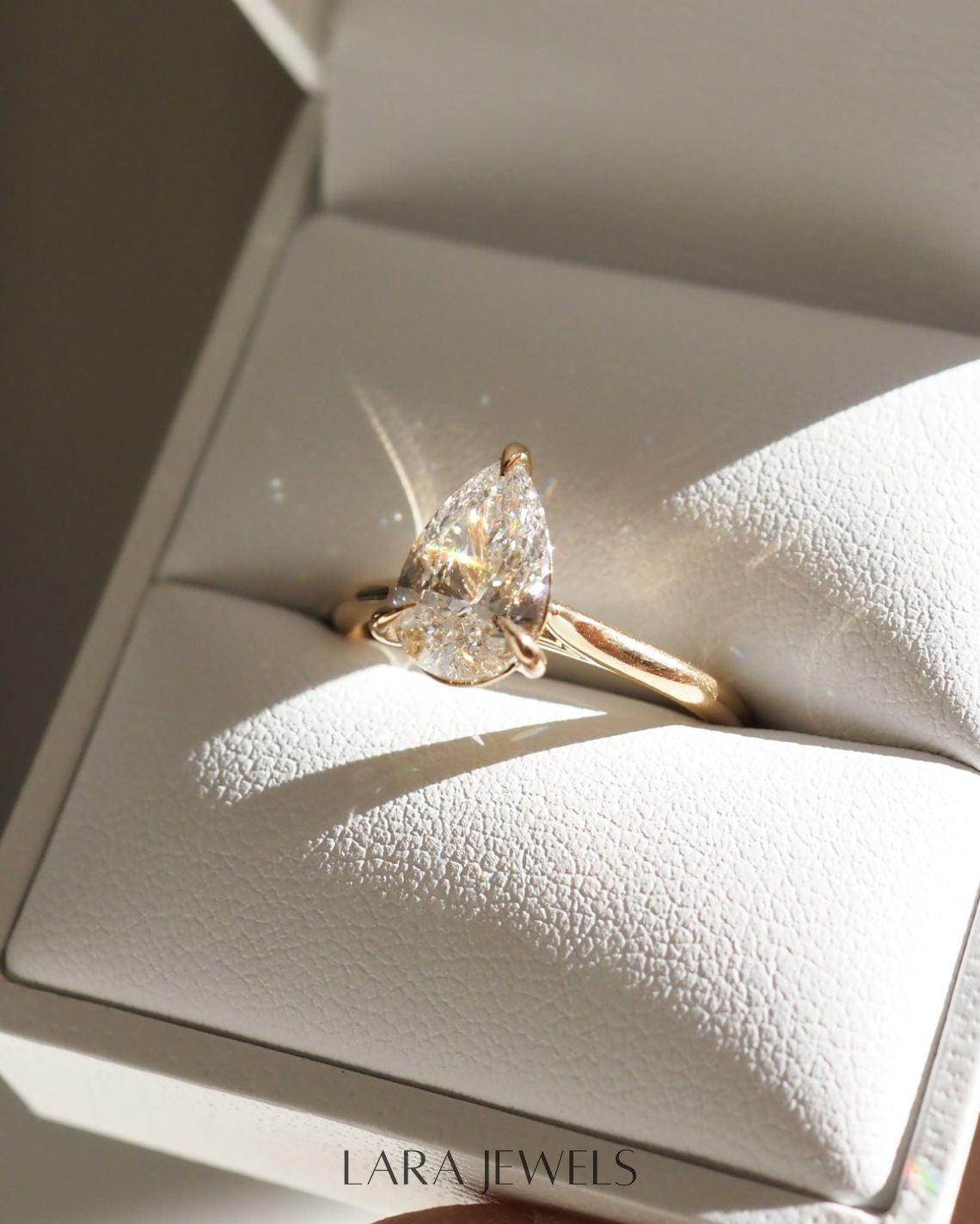 1.5 - 3.0 CT Pear Lab Grown Diamond Solitaire Engagement Ring