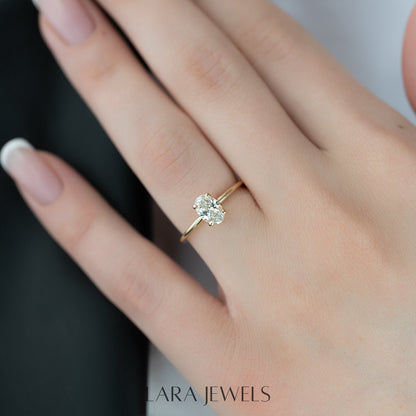 2.0 - 4.0 CT Oval Cut Lab Grown Diamond Solitaire Engagement Ring