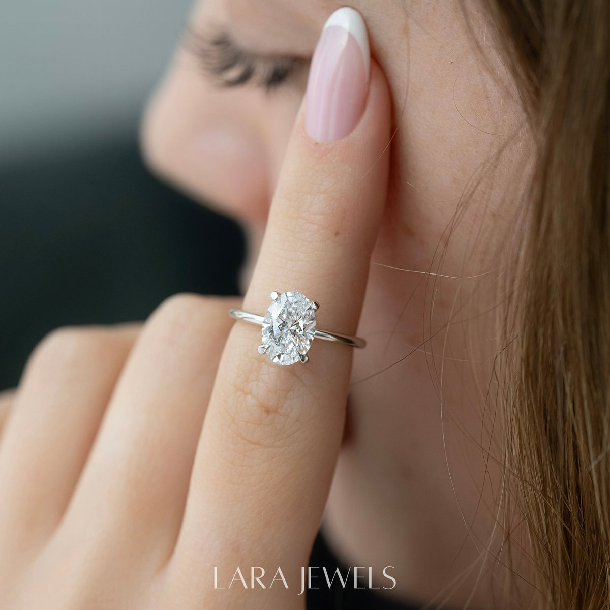 2.0 - 4.0 CT Oval Cut Lab Grown Diamond Solitaire Engagement Ring