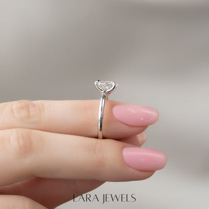 2.0 - 4.0 CT Oval Cut Lab Grown Diamond Solitaire Engagement Ring