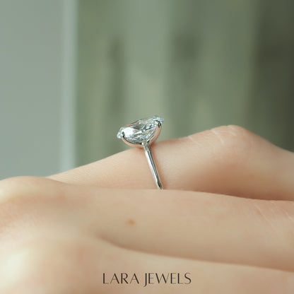 2.0 - 4.0 CT Oval Cut Lab Grown Diamond Solitaire Engagement Ring