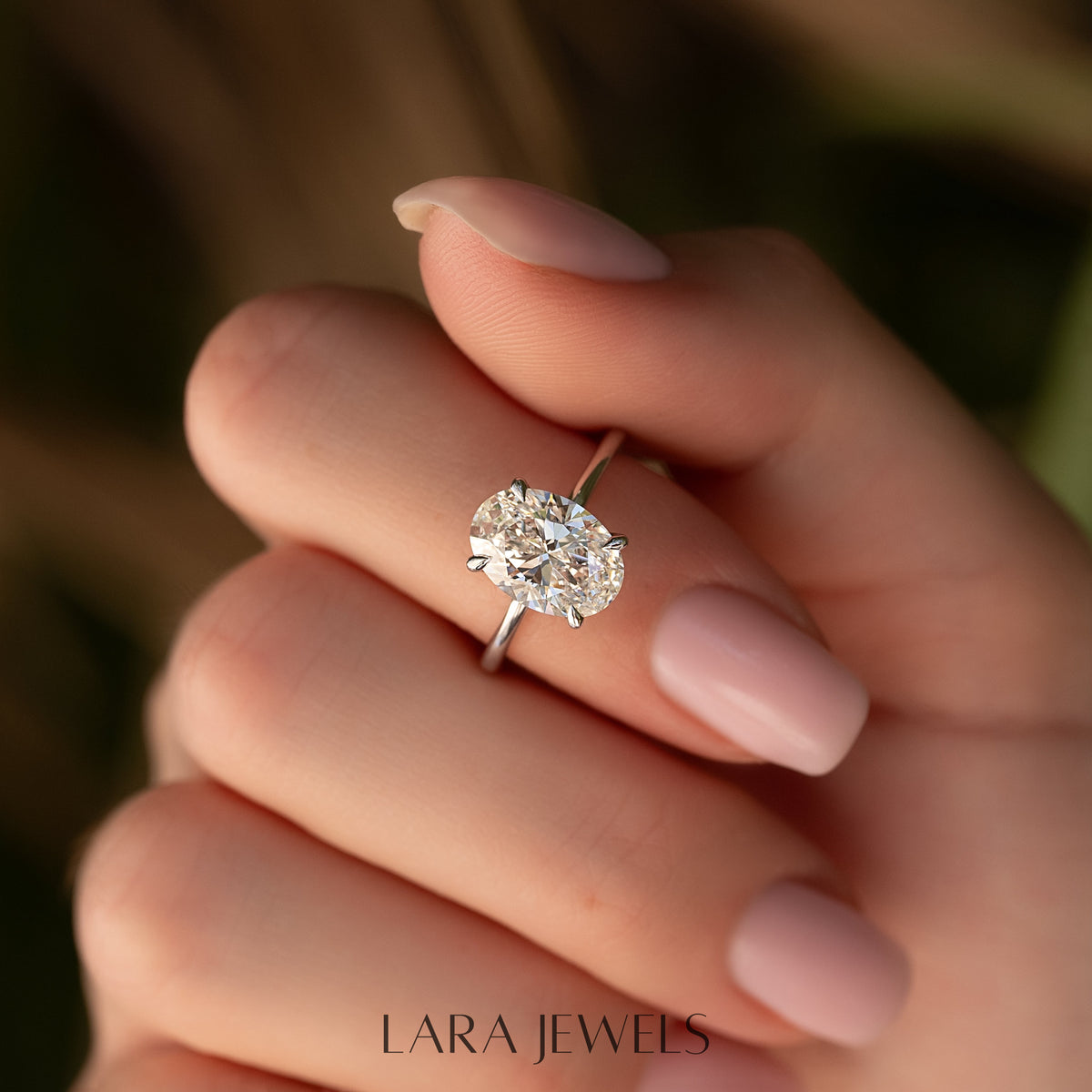 2.0 - 4.0 CT Oval Cut Lab Grown Diamond Solitaire Engagement Ring