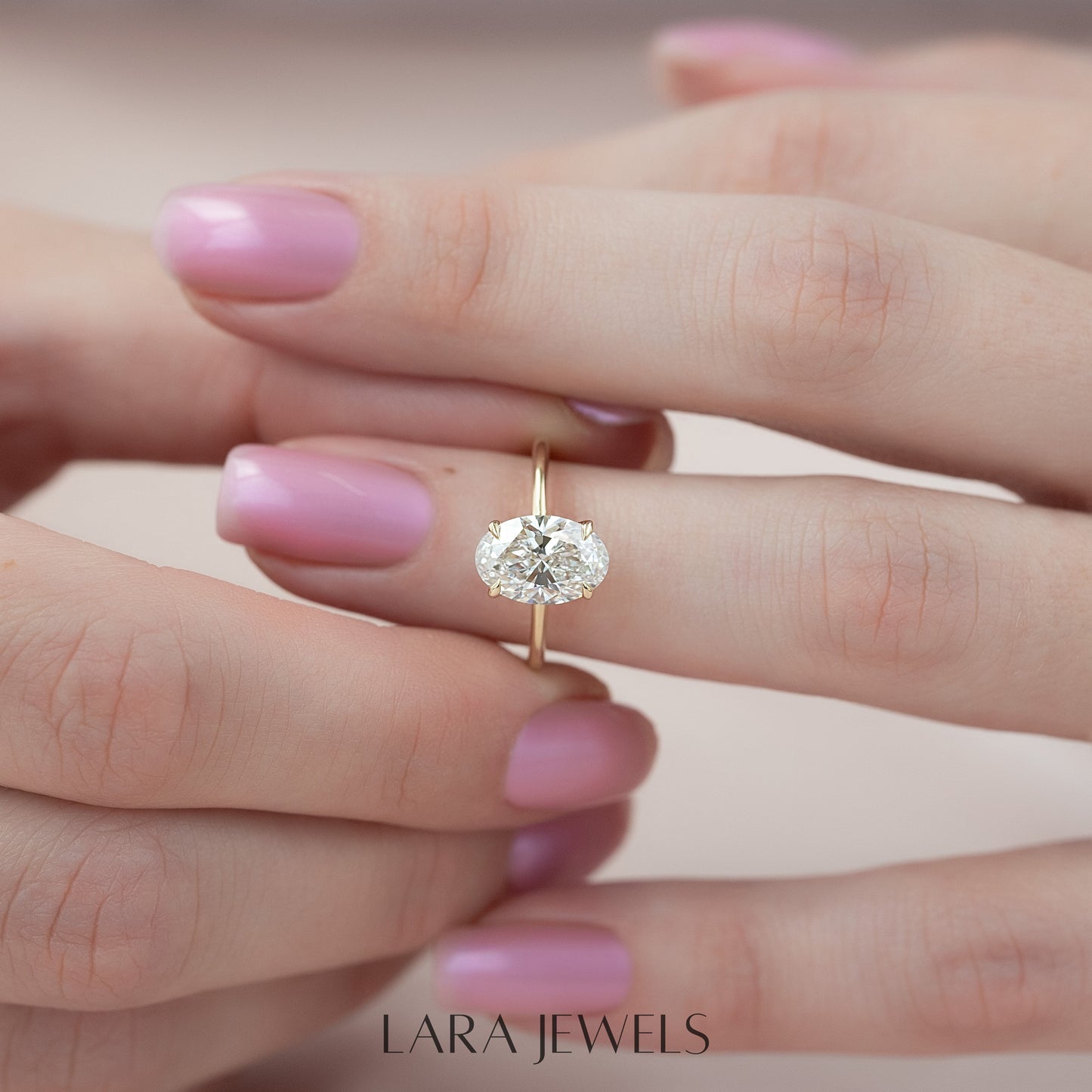 2.0 - 4.0 CT Oval Cut Lab Grown Diamond Solitaire Engagement Ring