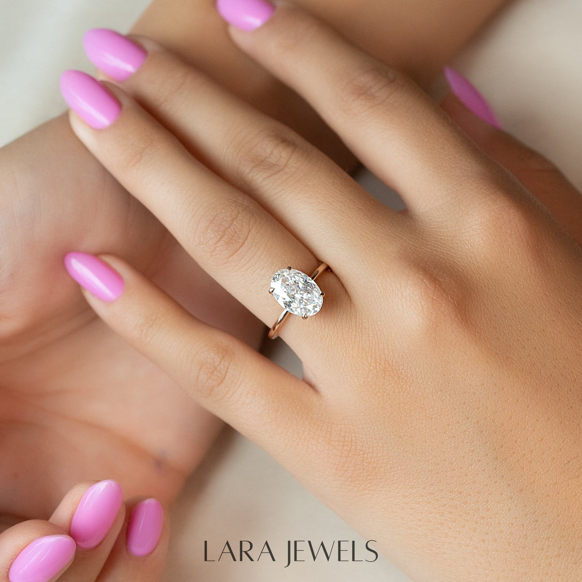 2.0 - 4.0 CT Oval Cut Lab Grown Diamond Solitaire Engagement Ring