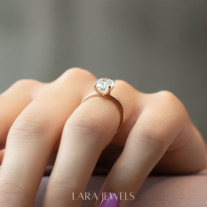 2.0 - 4.0 CT Oval Cut Lab Grown Diamond Solitaire Engagement Ring