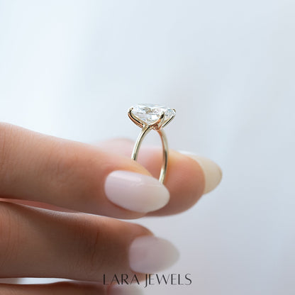 2.0 - 4.0 CT Oval Cut Lab Grown Diamond Solitaire Engagement Ring
