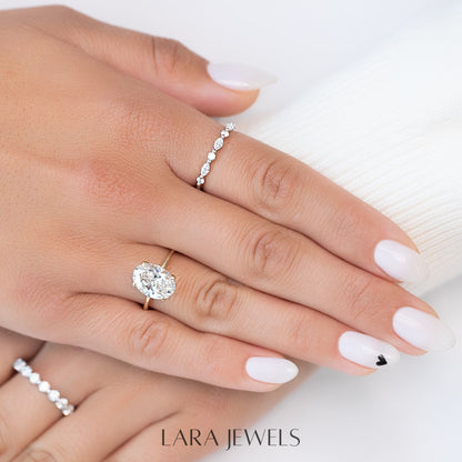 2.0 - 4.0 CT Oval Cut Lab Grown Diamond Solitaire Engagement Ring