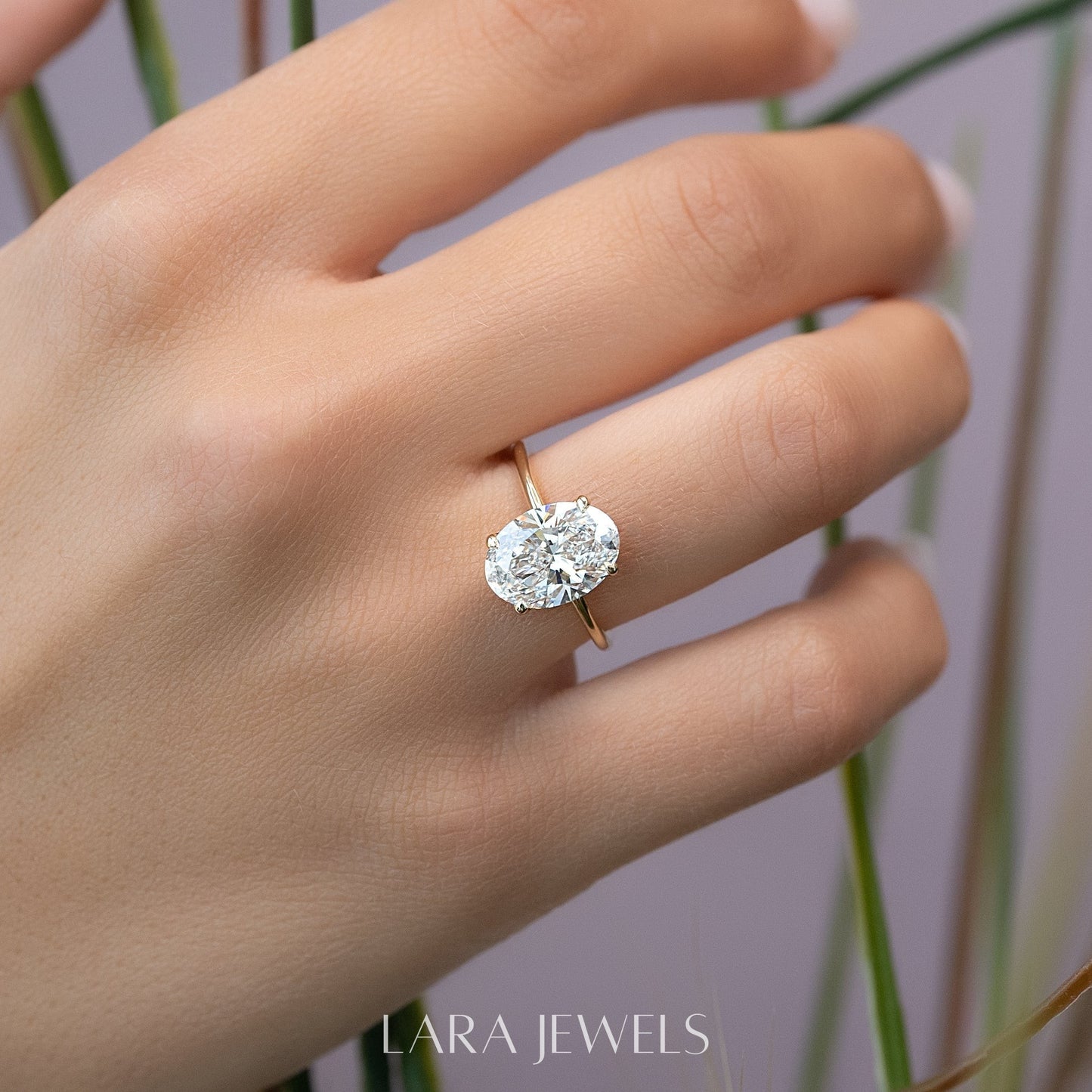 2.0 - 4.0 CT Oval Cut Lab Grown Diamond Solitaire Engagement Ring