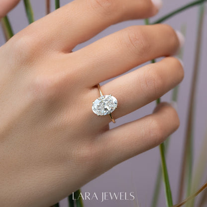 2.0 - 4.0 CT Oval Cut Lab Grown Diamond Solitaire Engagement Ring