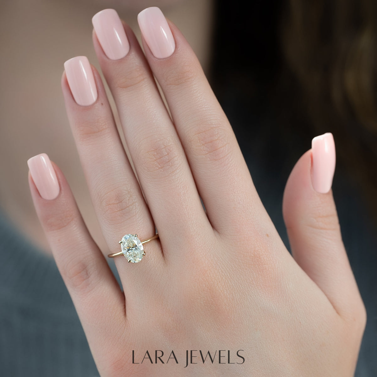2.0 - 4.0 CT Oval Cut Lab Grown Diamond Solitaire Engagement Ring