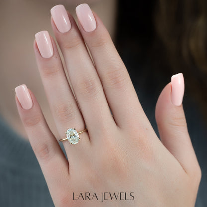 2.0 - 4.0 CT Oval Cut Lab Grown Diamond Solitaire Engagement Ring