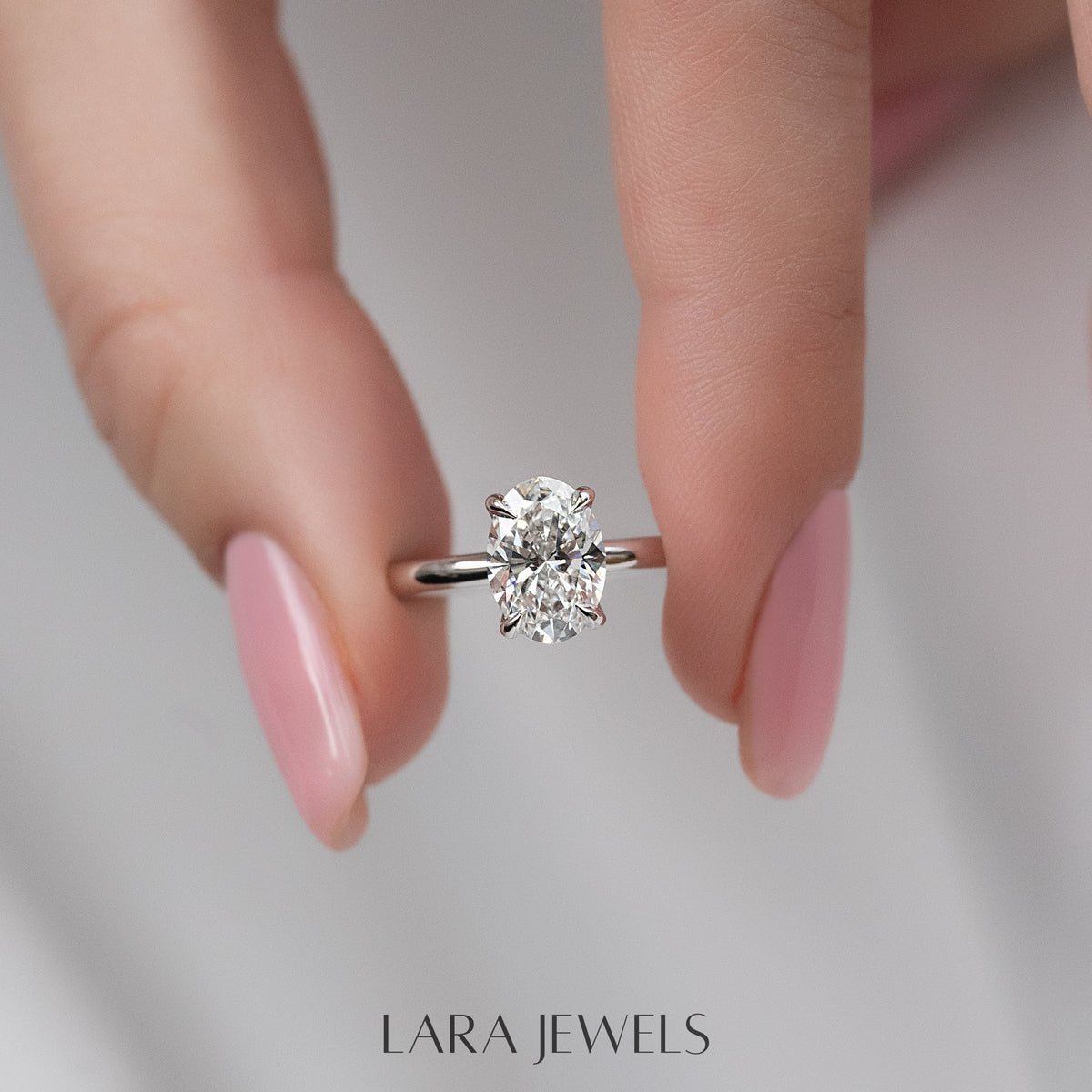 2.0 - 4.0 CT Oval Cut Lab Grown Diamond Solitaire Engagement Ring