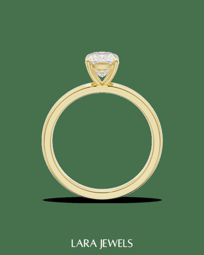 2.5 -4.5 CT Cushion Lab Grown Diamond Solitaire Engagement Ring
