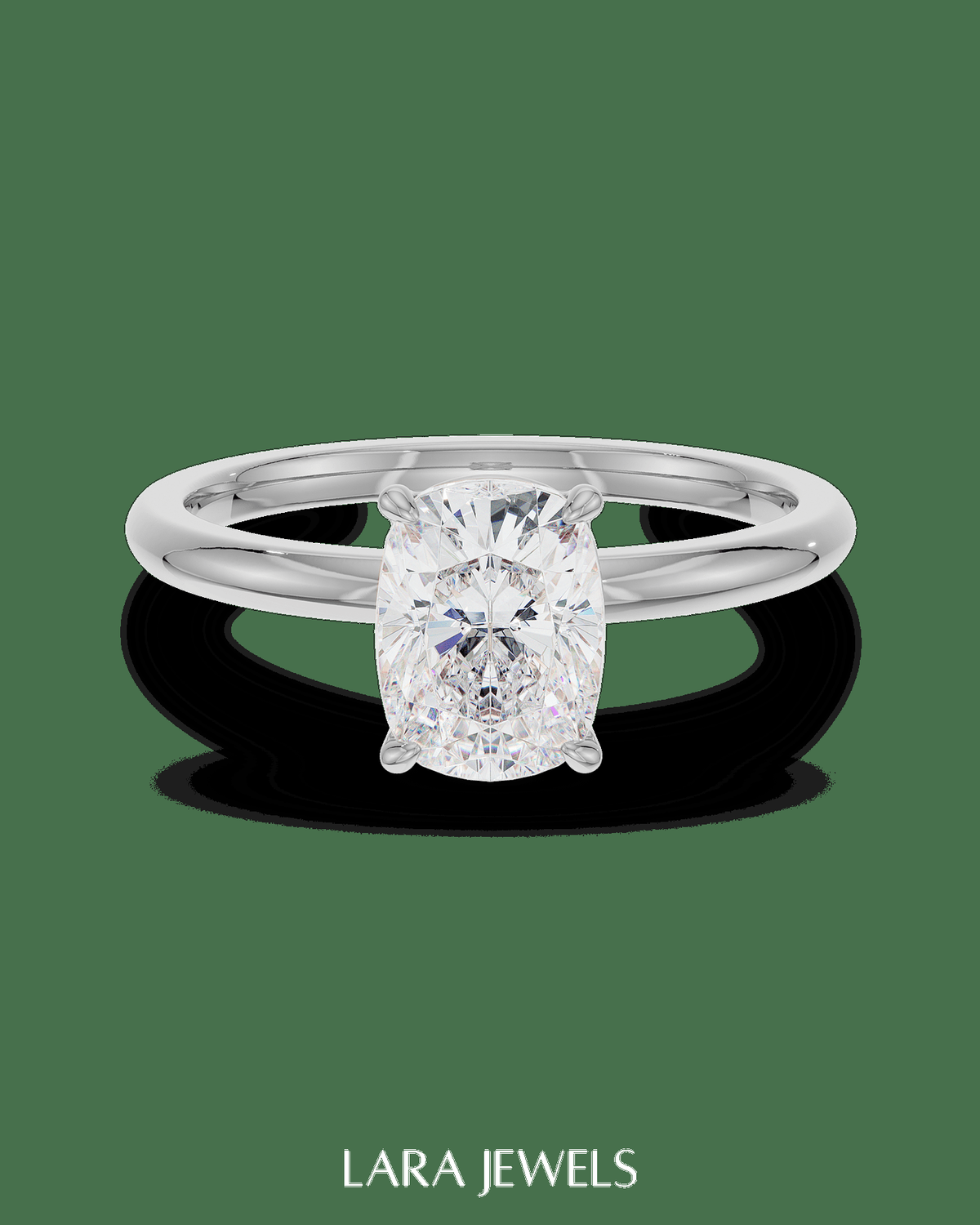 2.5 -4.5 CT Cushion Lab Grown Diamond Solitaire Engagement Ring