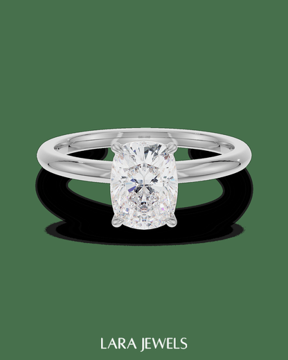 2.5 -4.5 CT Cushion Lab Grown Diamond Solitaire Engagement Ring