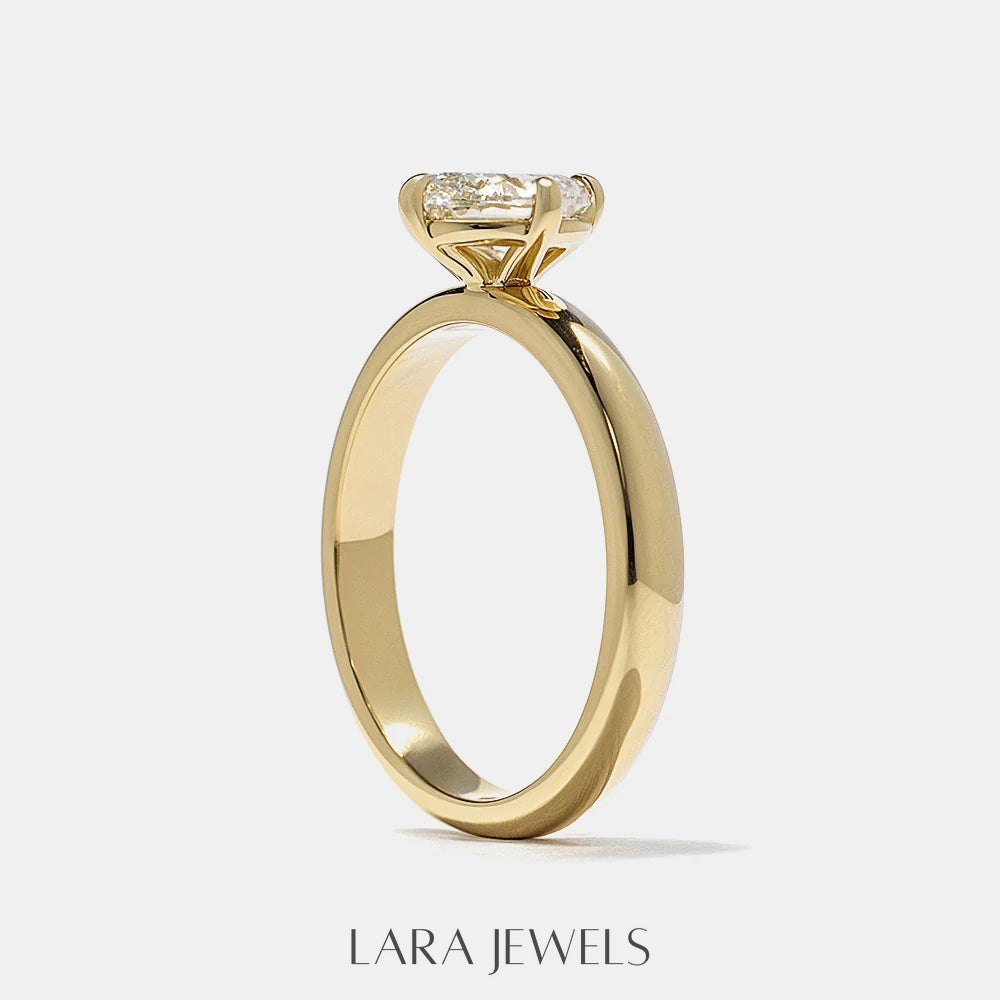 0.75 -2.50 CT Oval Lab Grown Diamond Solitaire Engagement Ring