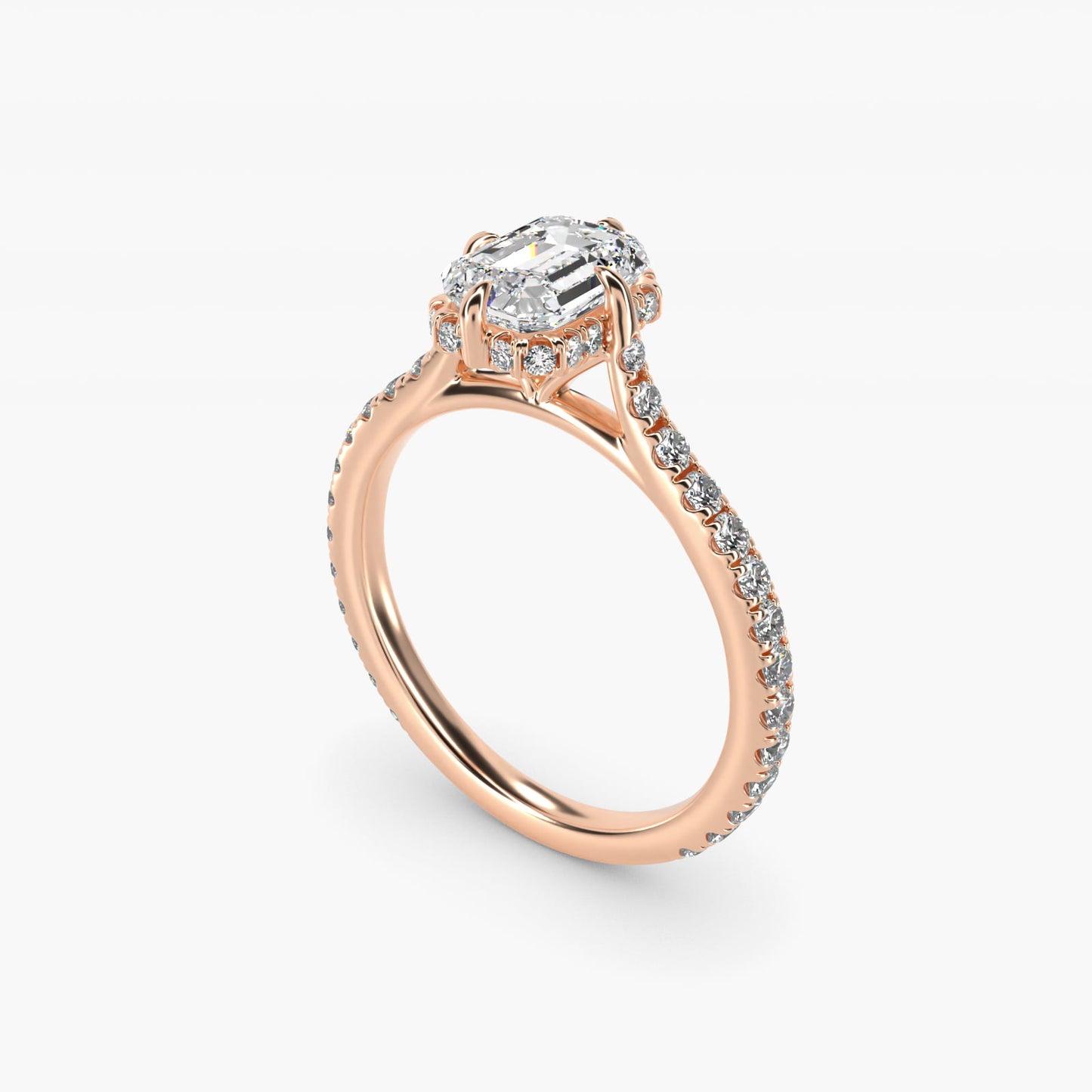 Cathedral PavŽ Crown Diamond Engagement Ring In 18k Rose Gold By James Allen - Emerald Center