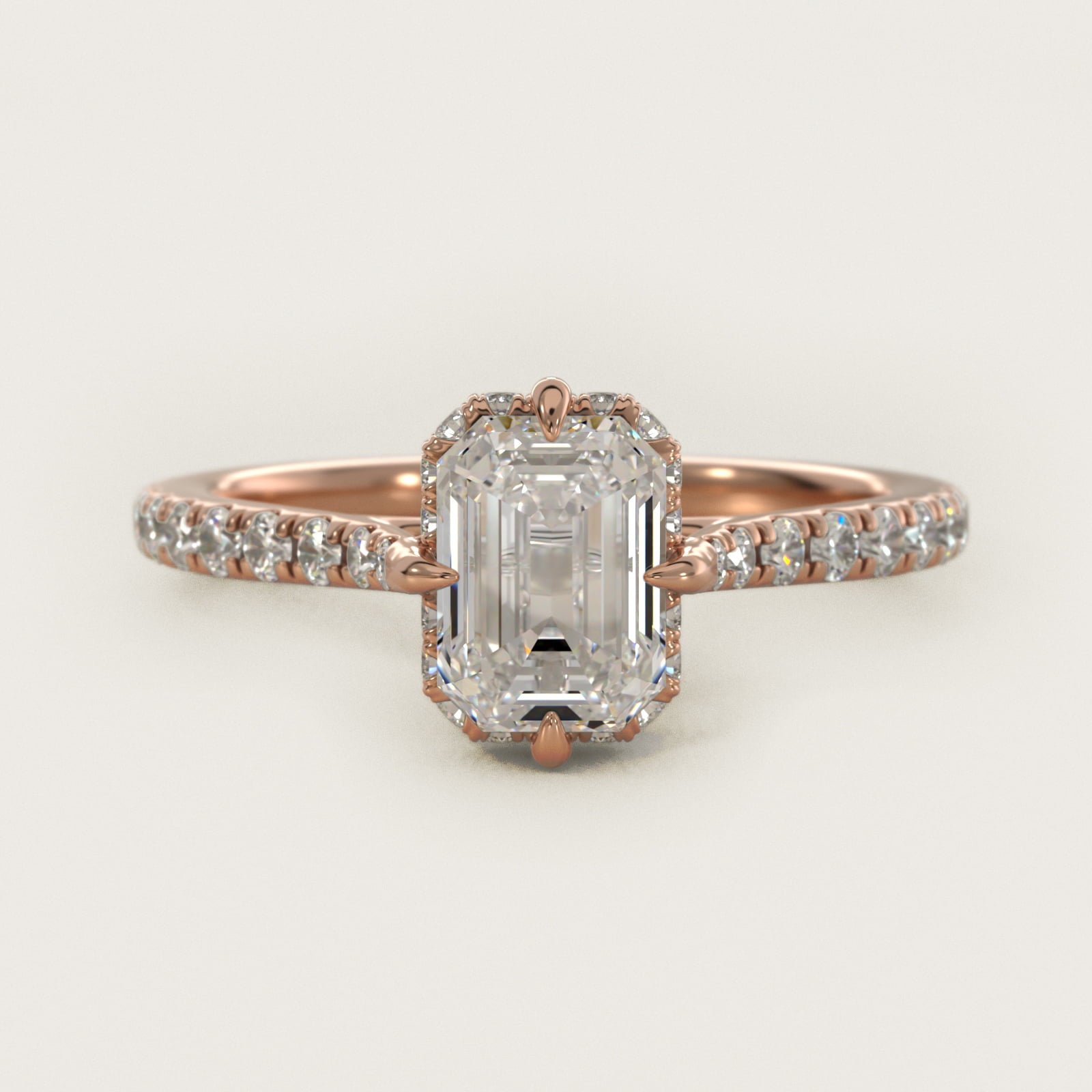 Cathedral PavŽ Crown Diamond Engagement Ring In 14K Rose Gold By James Allen - Emerald Center