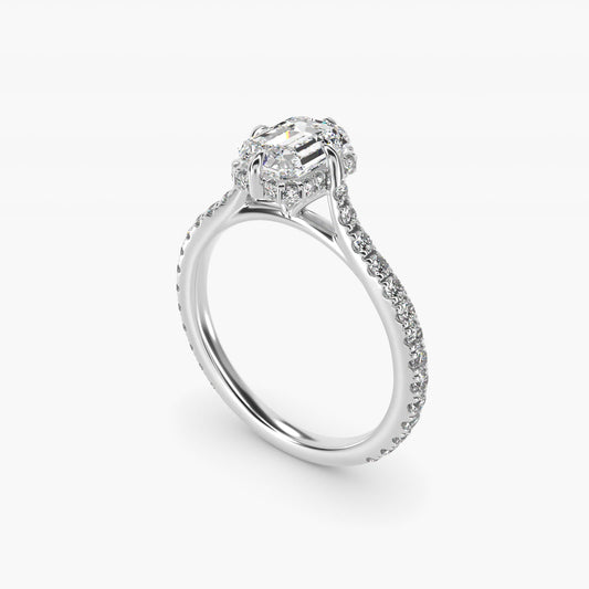 Cathedral PavŽ Crown Diamond Engagement Ring In 14K White Gold By James Allen - Emerald Center