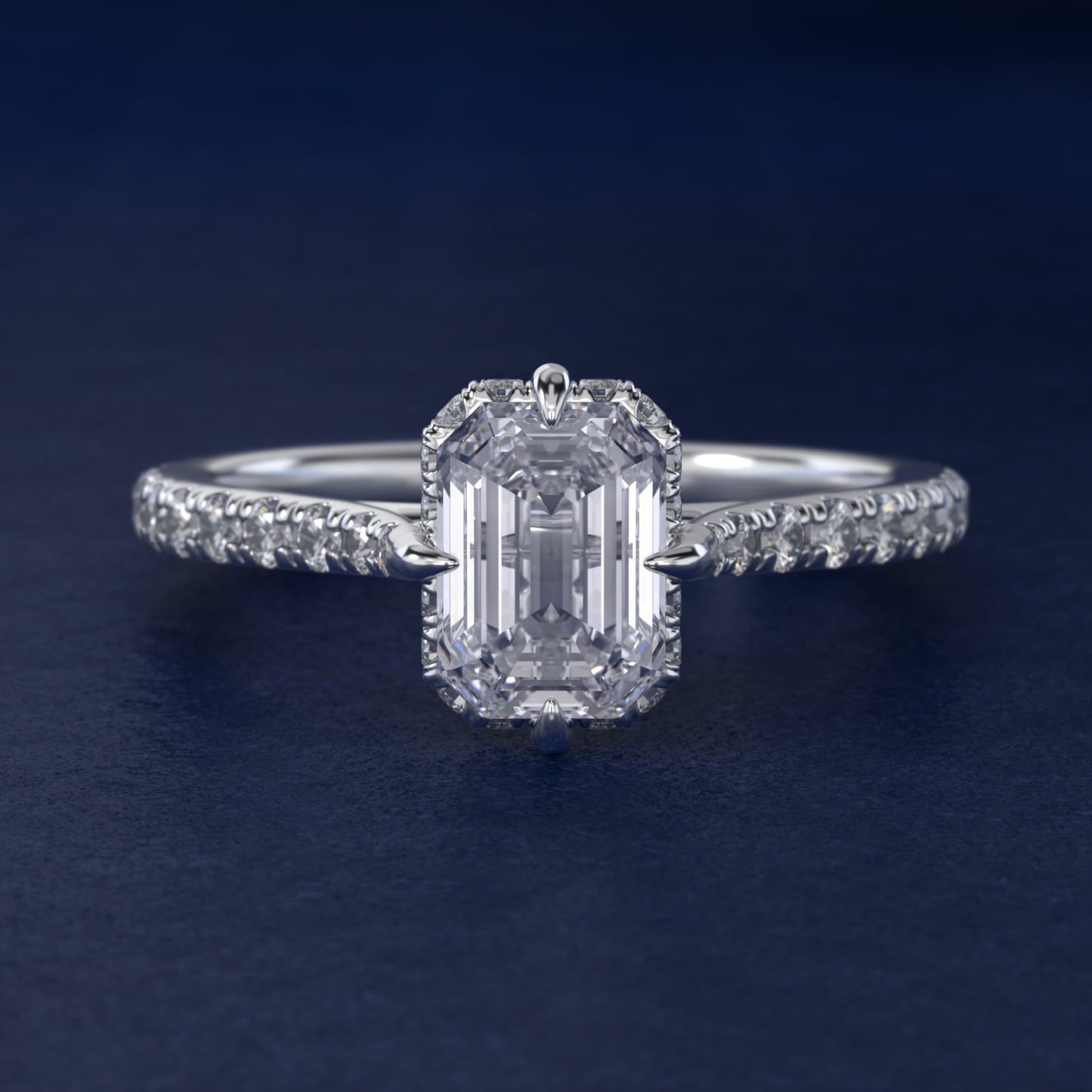 Cathedral PavŽ Crown Diamond Engagement Ring In 18k White Gold By James Allen - Emerald Center