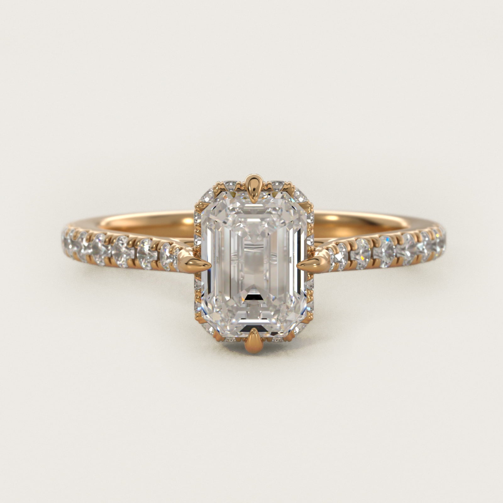 Cathedral PavŽ Crown Diamond Engagement Ring In 14K Yellow Gold By James Allen - Emerald Center