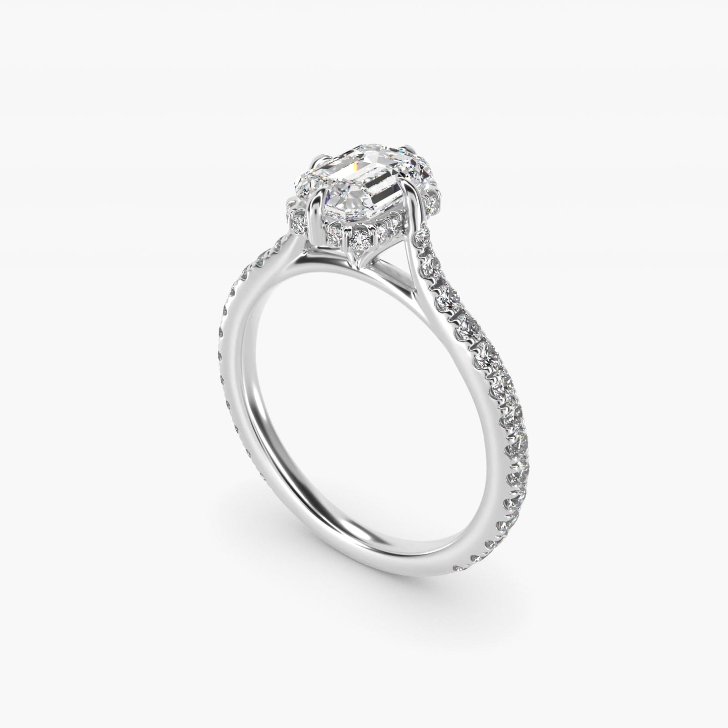 Cathedral PavŽ Crown Diamond Engagement Ring In Platinum By James Allen - Emerald Center
