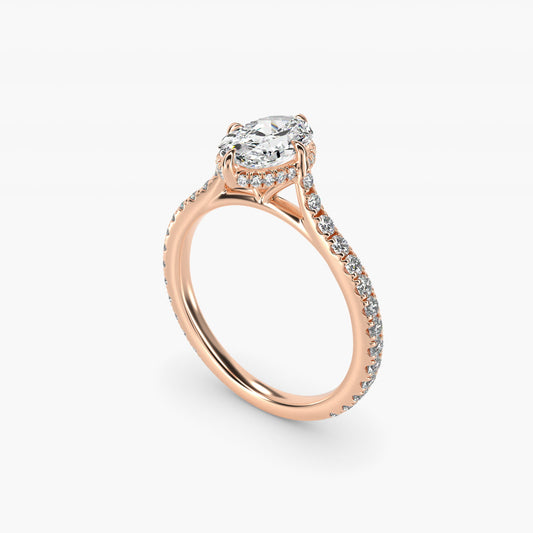 Cathedral PavŽ Crown Diamond Engagement Ring In 14K Rose Gold By James Allen - Oval Center