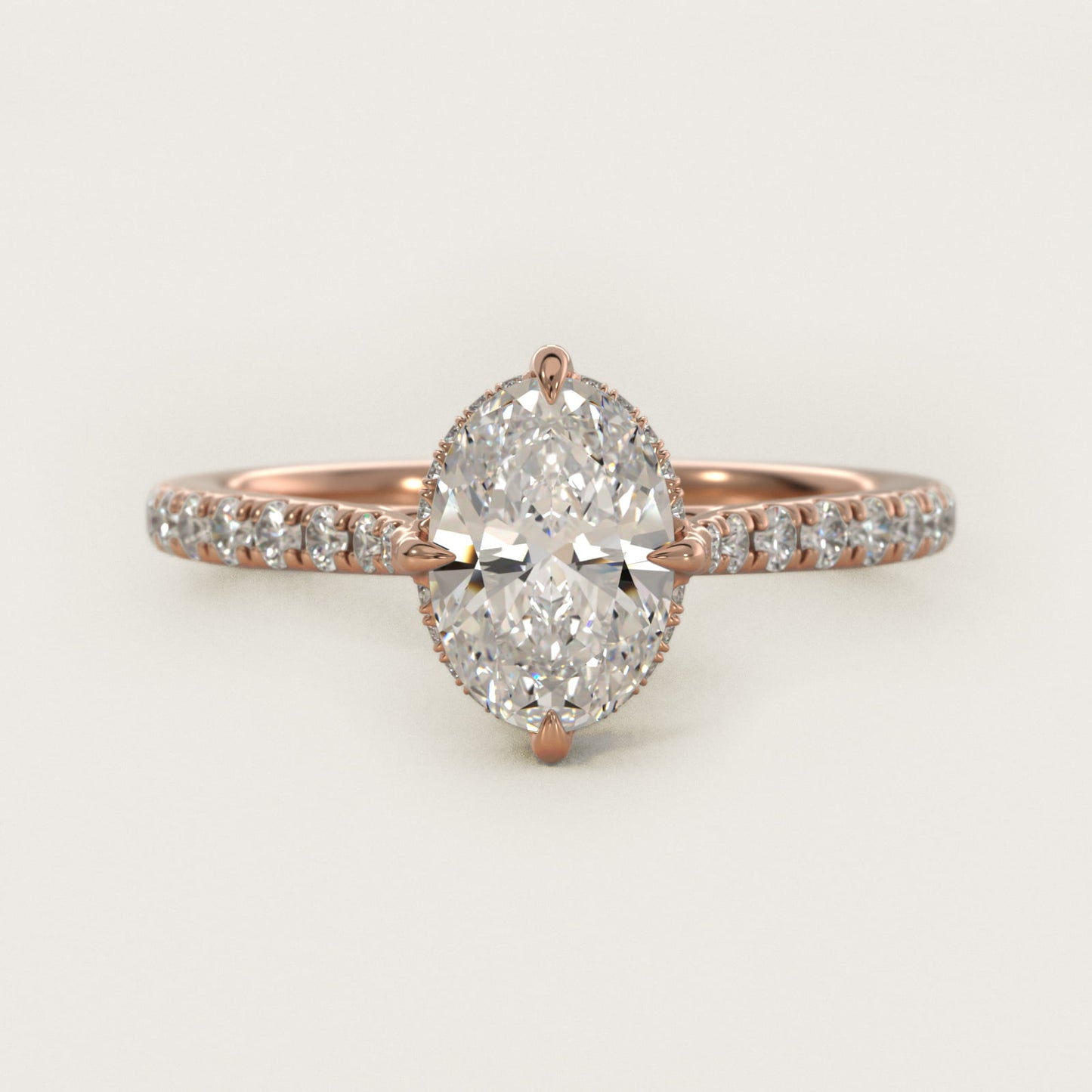 Cathedral PavŽ Crown Diamond Engagement Ring In 14K Rose Gold By James Allen - Oval Center