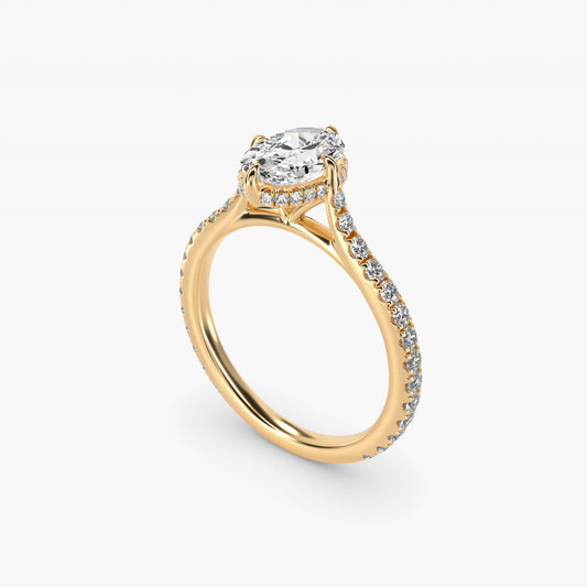 Cathedral PavŽ Crown Diamond Engagement Ring In 14K Yellow Gold By James Allen - Oval Center