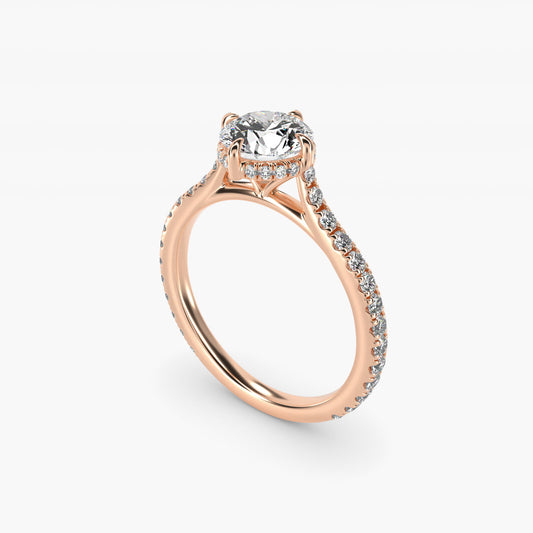 Cathedral PavŽ Crown Diamond Engagement Ring In 18k Rose Gold By James Allen - Round Center