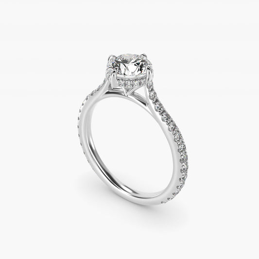 Cathedral PavŽ Crown Diamond Engagement Ring In Platinum By James Allen - Round Center