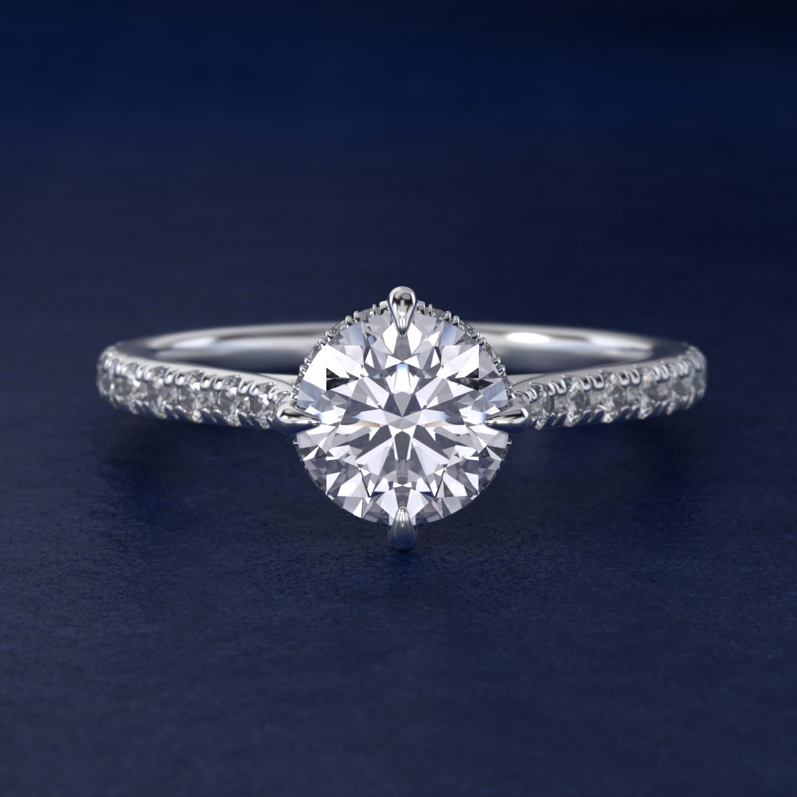 Cathedral PavŽ Crown Diamond Engagement Ring In Platinum By James Allen - Round Center