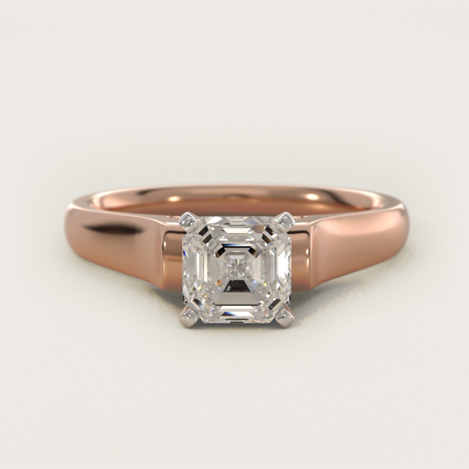 Cathedral Solitaire Plus Diamond Engagement Ring in 14k Rose Gold By Zac Zac Posen - Asscher Center