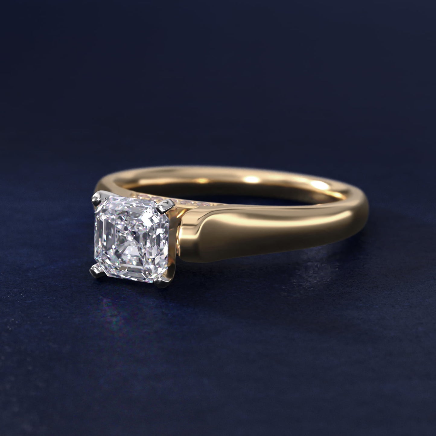 Cathedral Solitaire Plus Diamond Engagement Ring in 14K Yellow Gold By Zac Zac Posen - Asscher Center