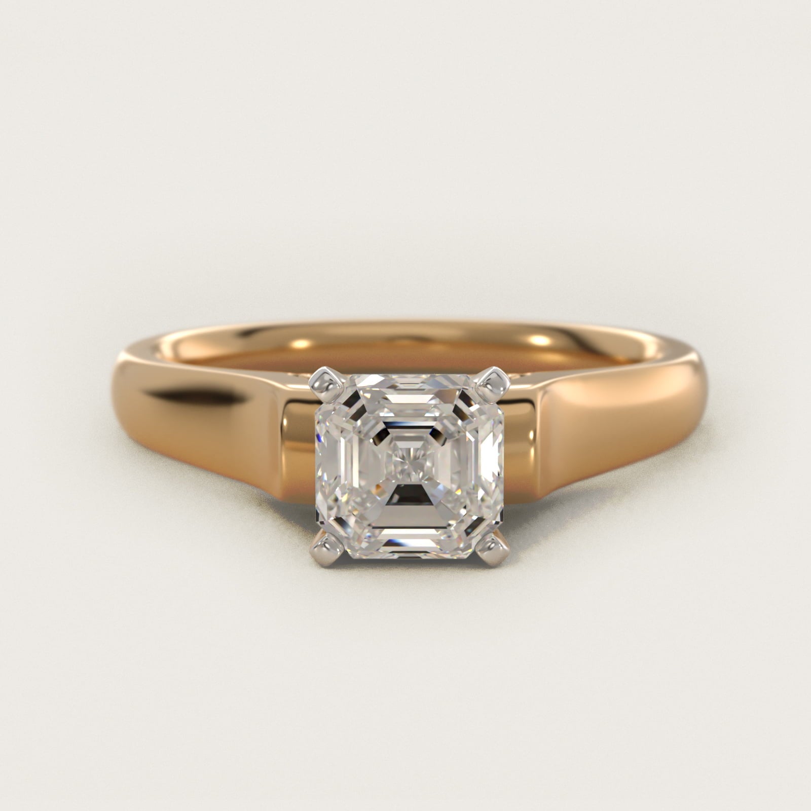 Cathedral Solitaire Plus Diamond Engagement Ring in 14K Yellow Gold By Zac Zac Posen - Asscher Center