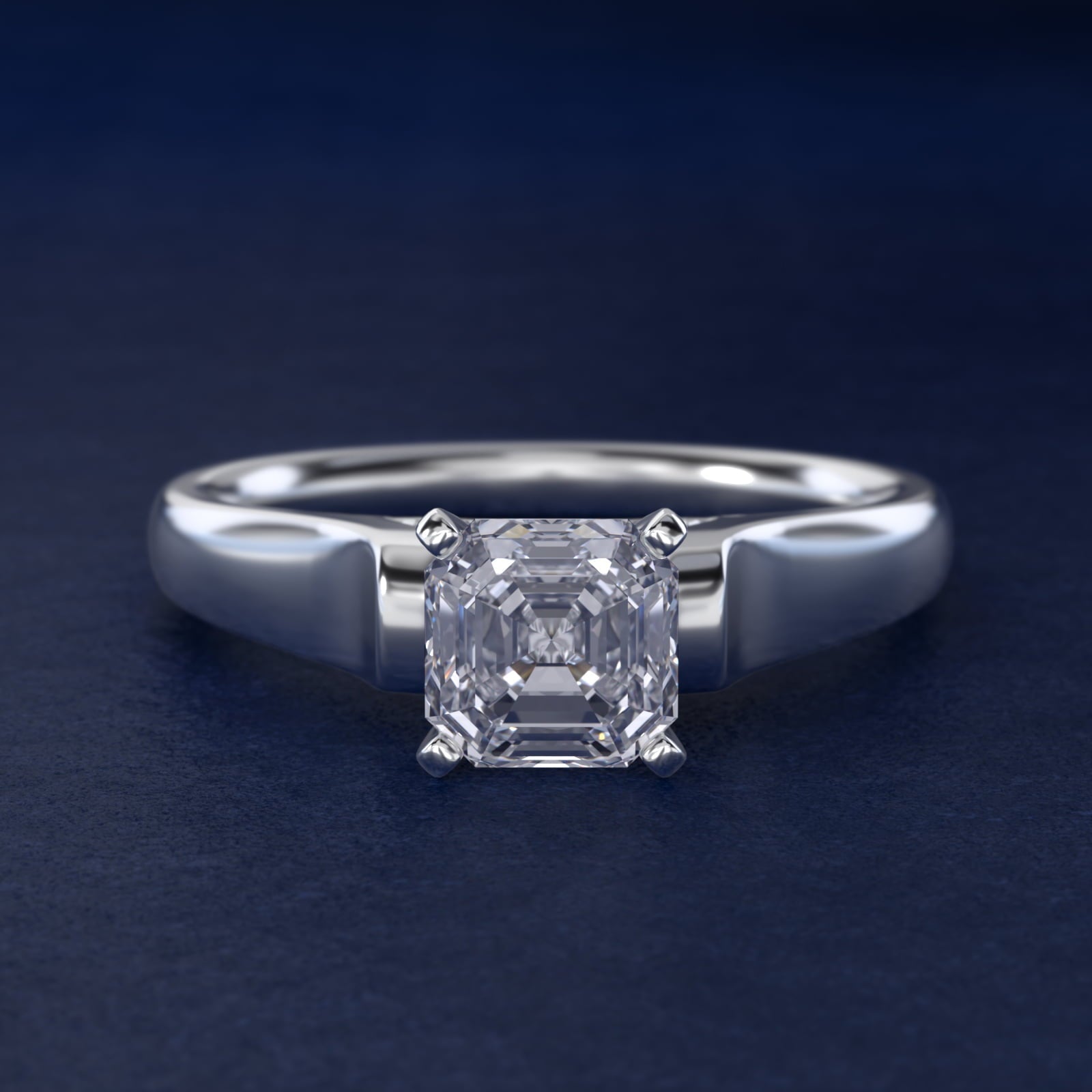 Cathedral Solitaire Plus Diamond Engagement Ring in Platinum By Zac Zac Posen - Asscher Center