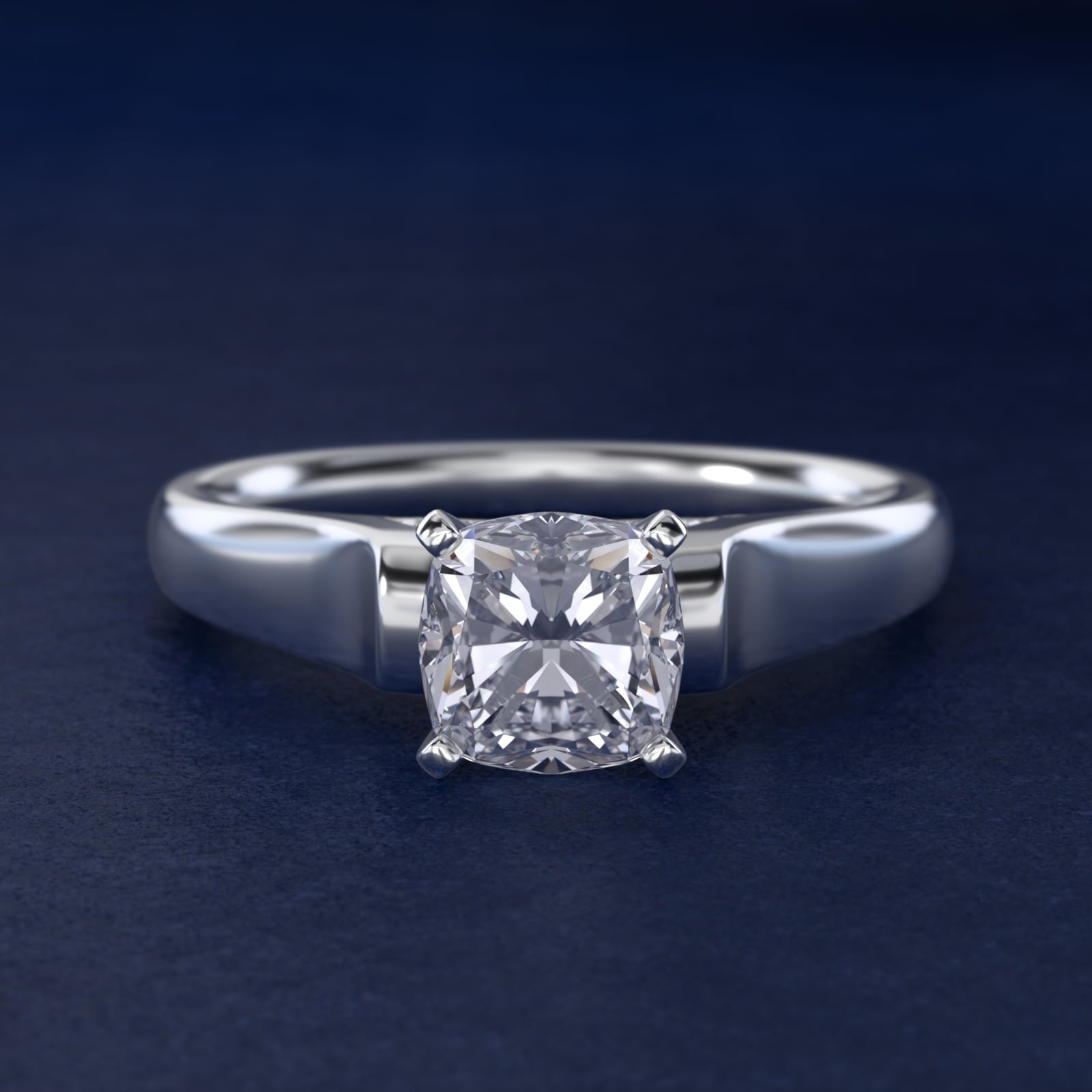 Cathedral Solitaire Plus Diamond Engagement Ring in Platinum By Zac Zac Posen - Cushion Center