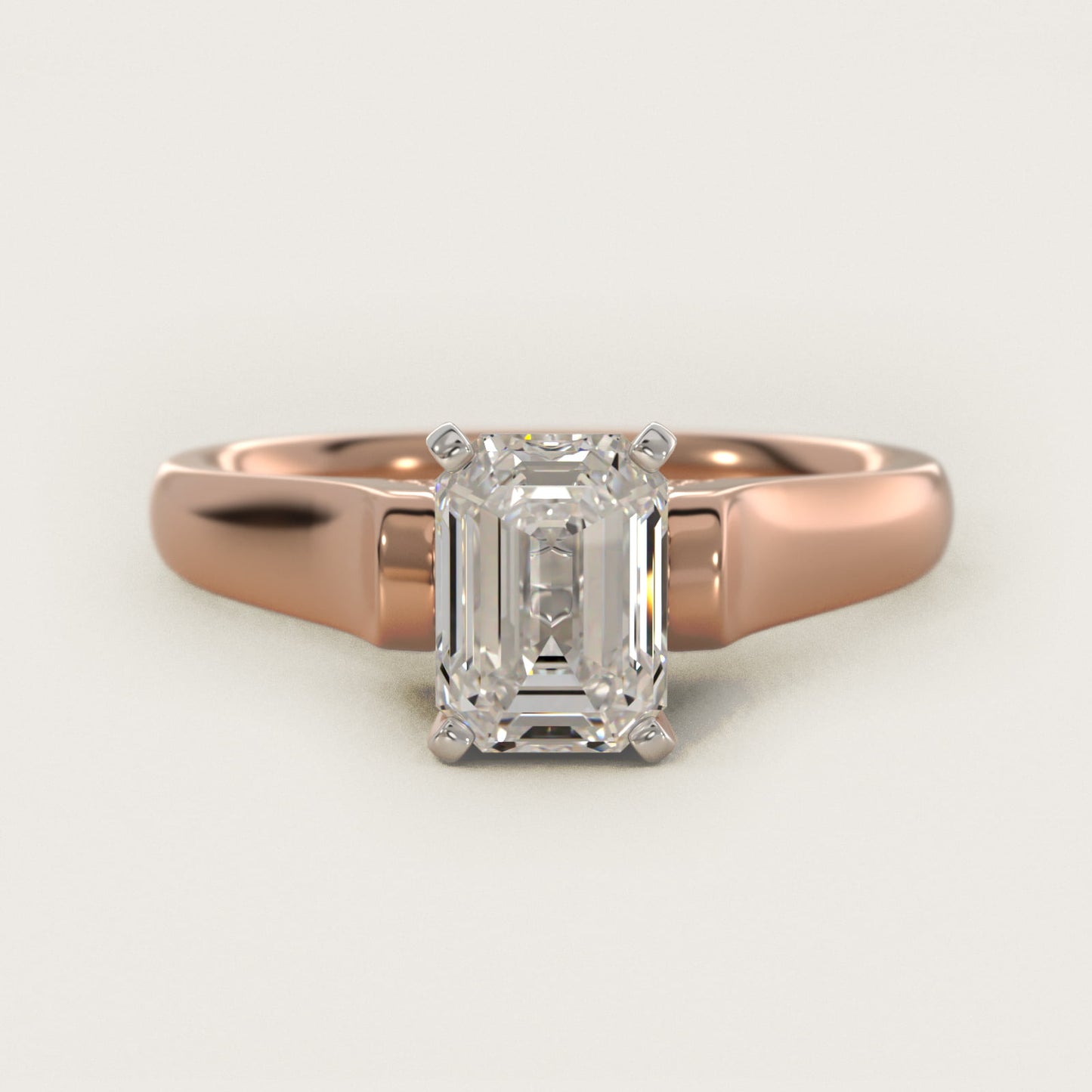 Cathedral Solitaire Plus Diamond Engagement Ring in 14k Rose Gold By Zac Zac Posen - Emerald Center