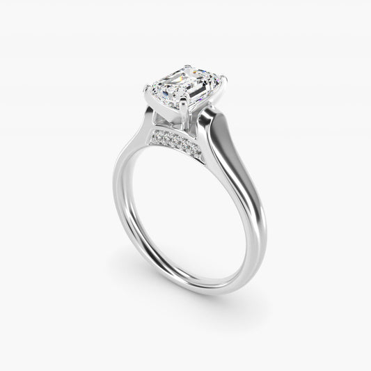 Cathedral Solitaire Plus Diamond Engagement Ring in 14k White Gold By Zac Zac Posen - Emerald Center
