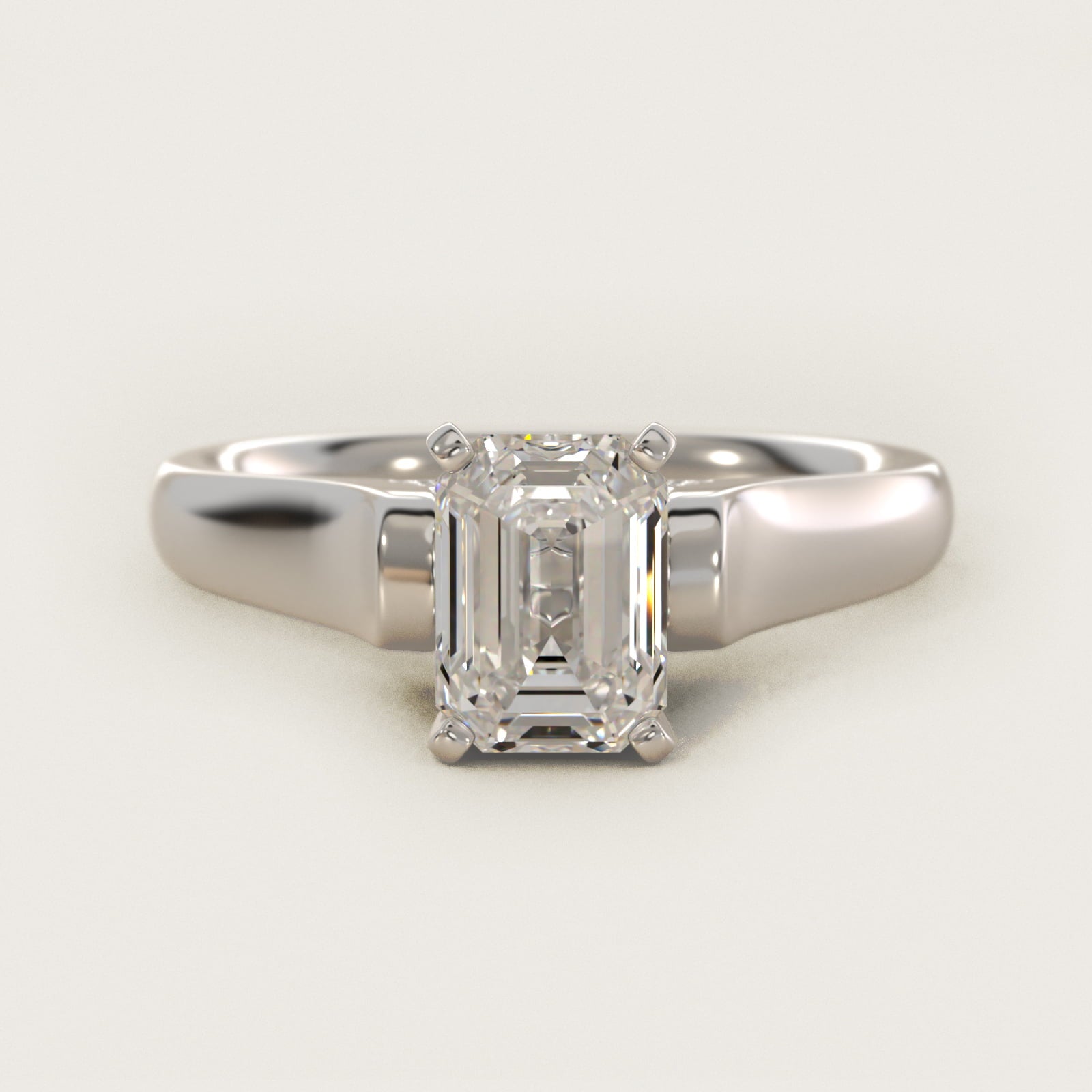 Cathedral Solitaire Plus Diamond Engagement Ring in 14k White Gold By Zac Zac Posen - Emerald Center