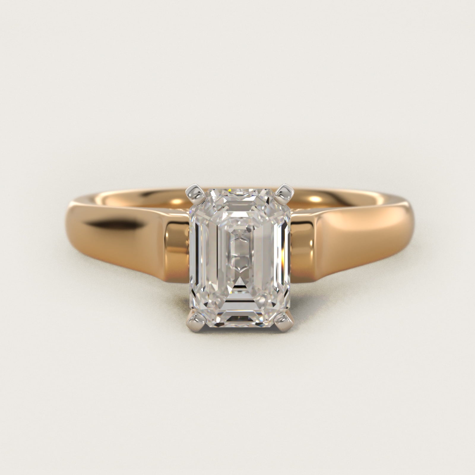 Cathedral Solitaire Plus Diamond Engagement Ring in 14K Yellow Gold By Zac Zac Posen - Emerald Center