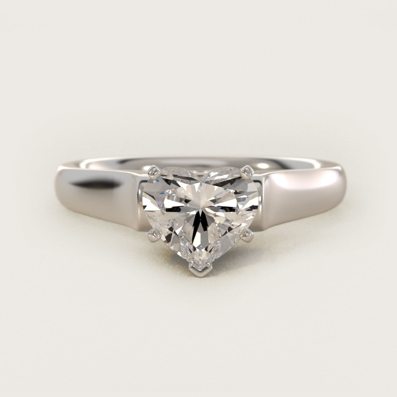 Cathedral Solitaire Plus Diamond Engagement Ring in Platinum By Zac Zac Posen - Heart Center