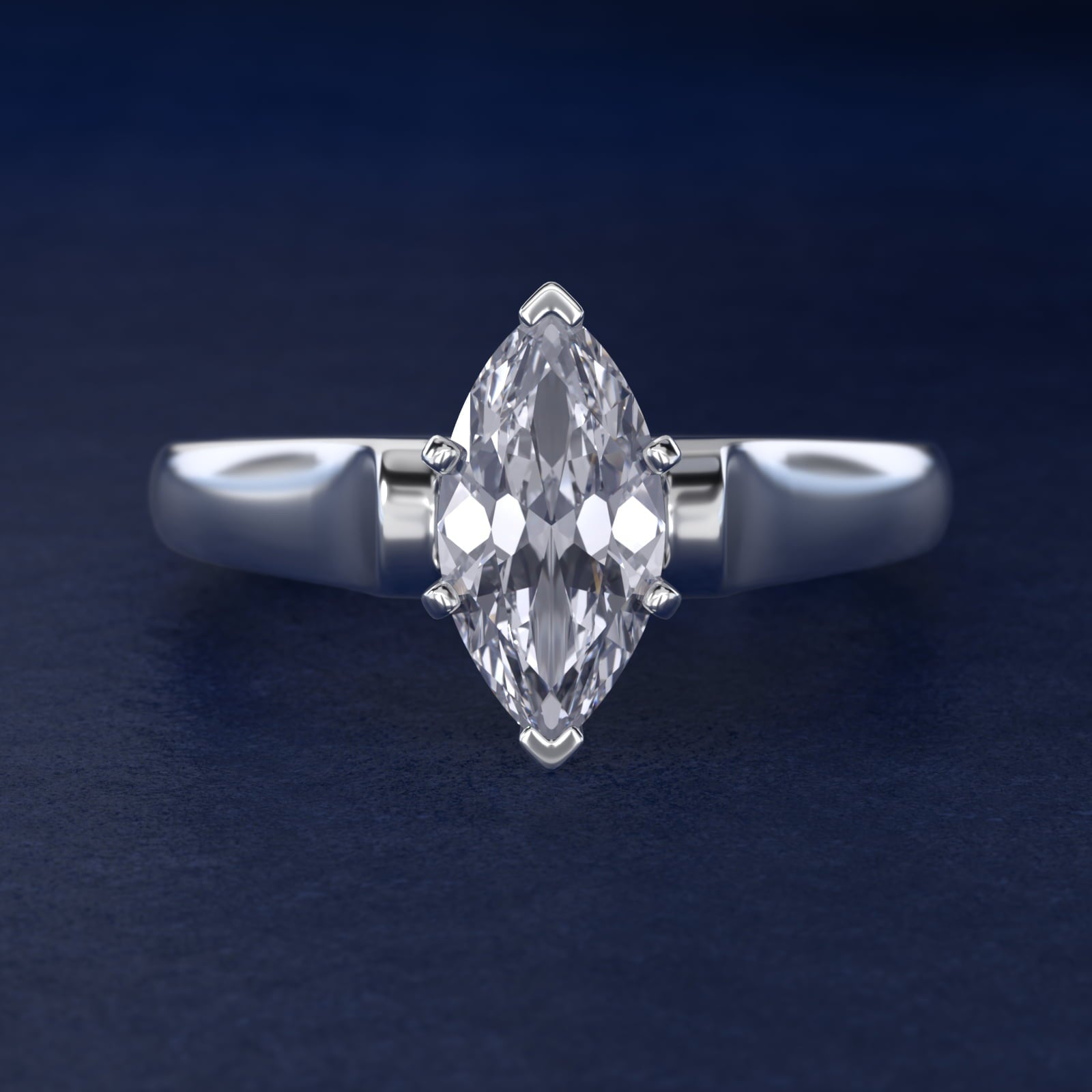 Cathedral Solitaire Plus Diamond Engagement Ring in Platinum By Zac Zac Posen - Marquise Center