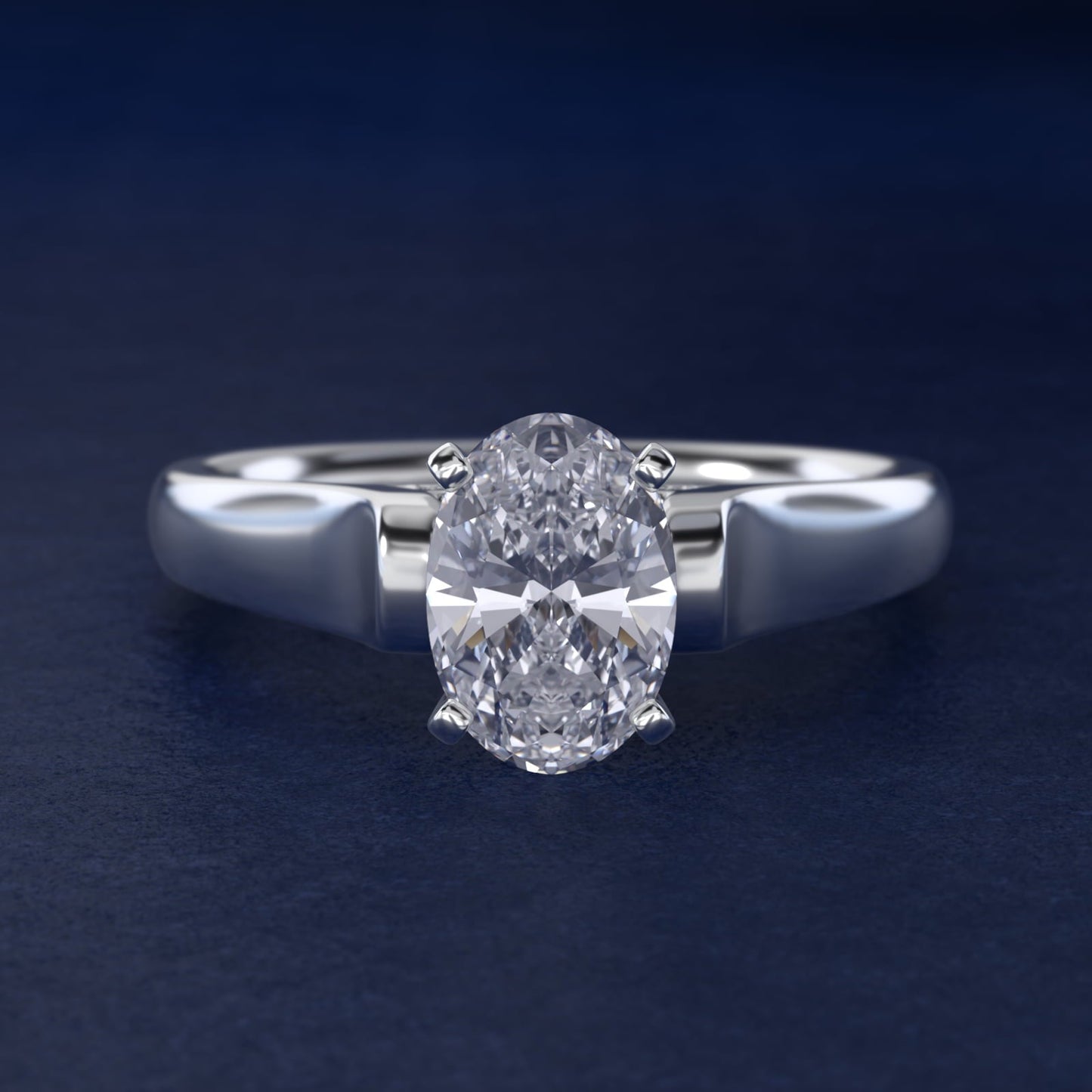 Cathedral Solitaire Plus Diamond Engagement Ring in Platinum By Zac Zac Posen - Oval Center