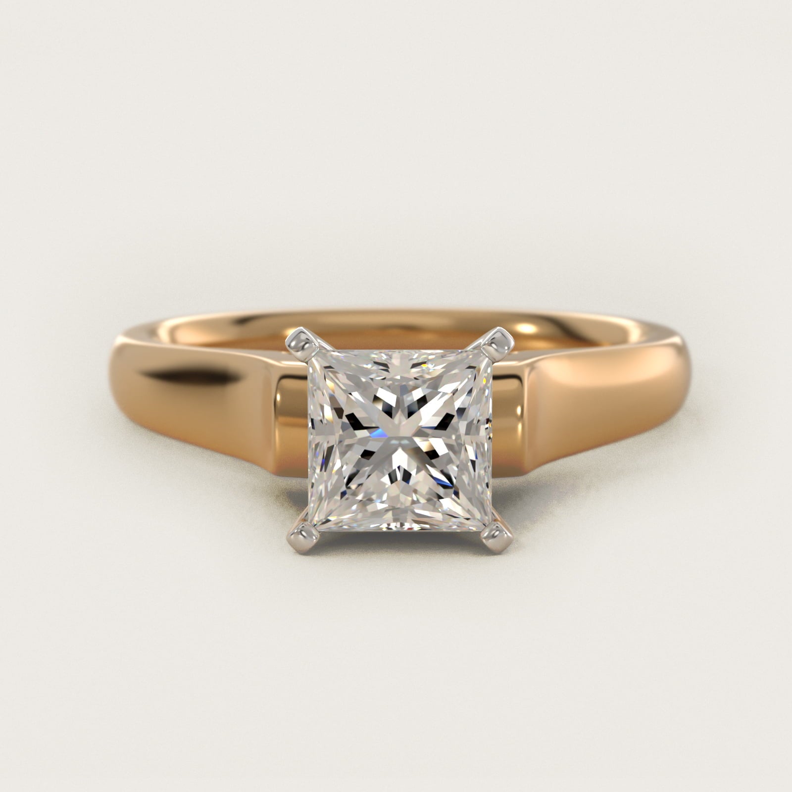 Cathedral Solitaire Plus Diamond Engagement Ring in 14K Yellow Gold By Zac Zac Posen - Princess Center